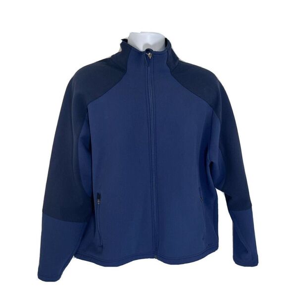 L.L.BEAN Mens Blue Nylon Soft Shell Jacket Size XL Fleece Lining Full Zip - Picture 1 of 11
